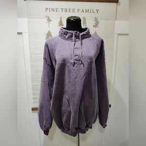Rugged Canada Vintage Acid Wash Purple Oversized Pullover Sweatshirt 2X